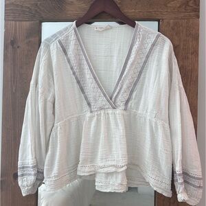 Lucky Brand embroidered top
